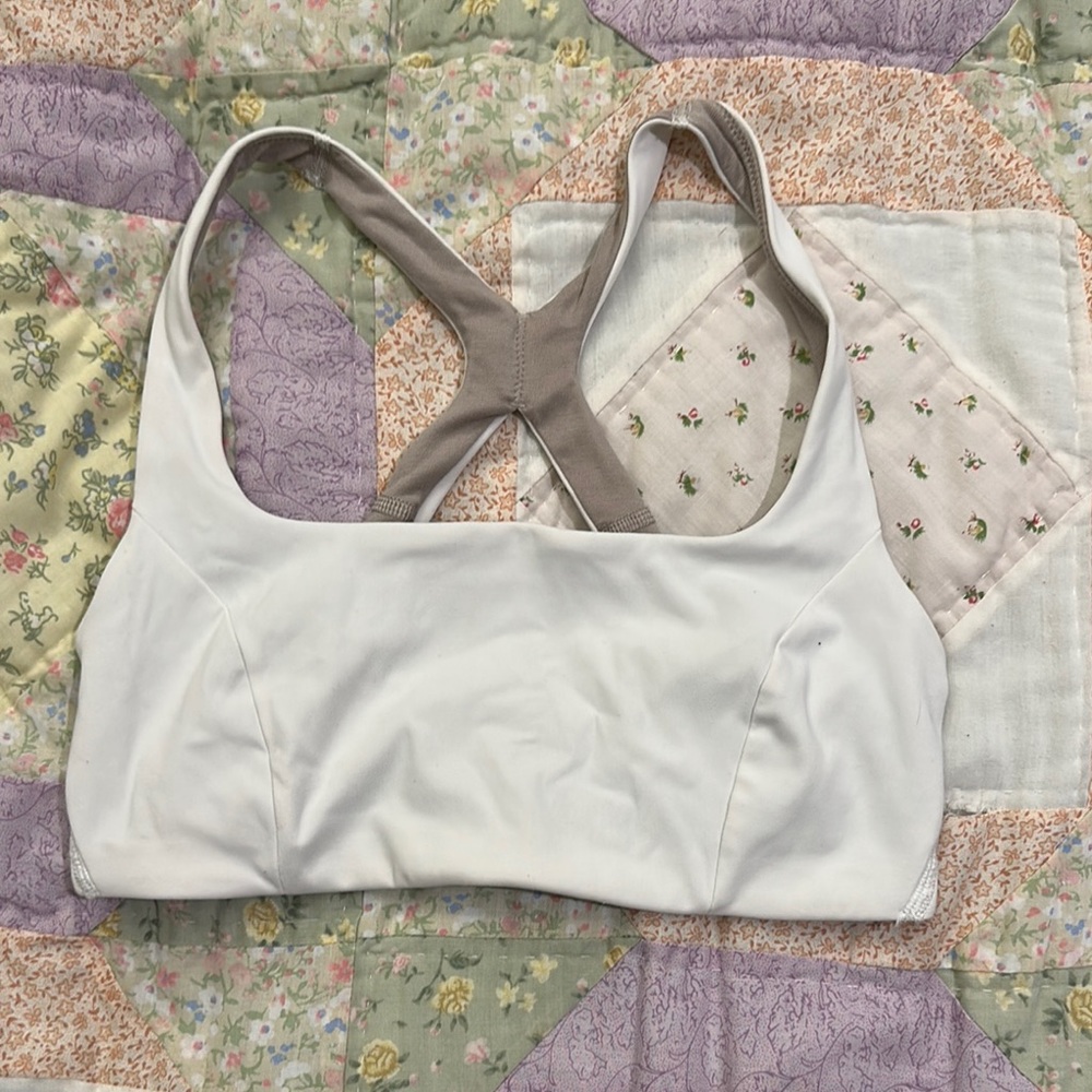 Women's White Sports Bra